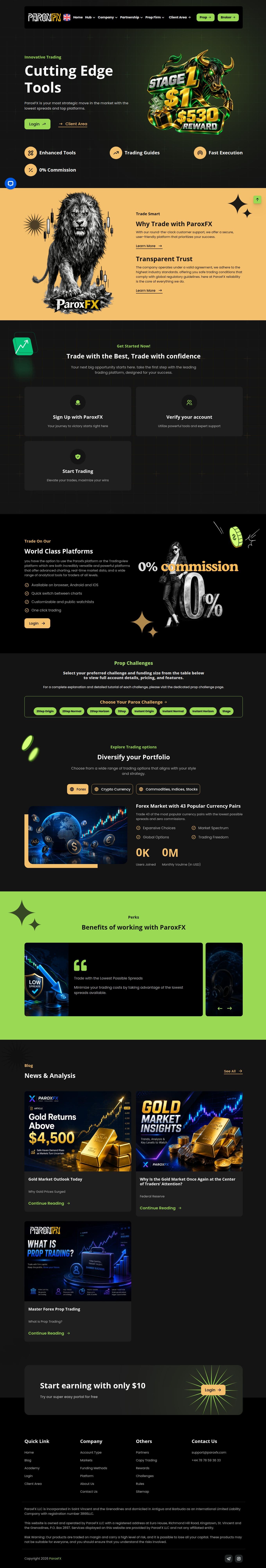 Homepage of paroxfx.com as we captured it