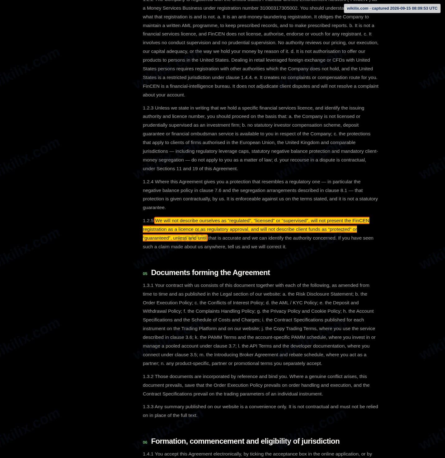 Our full page screenshot of the page this clause sits on, on NPE Market's site npemarket.com, taken on Sep 15, 2026. The quoted words are marked in the image.