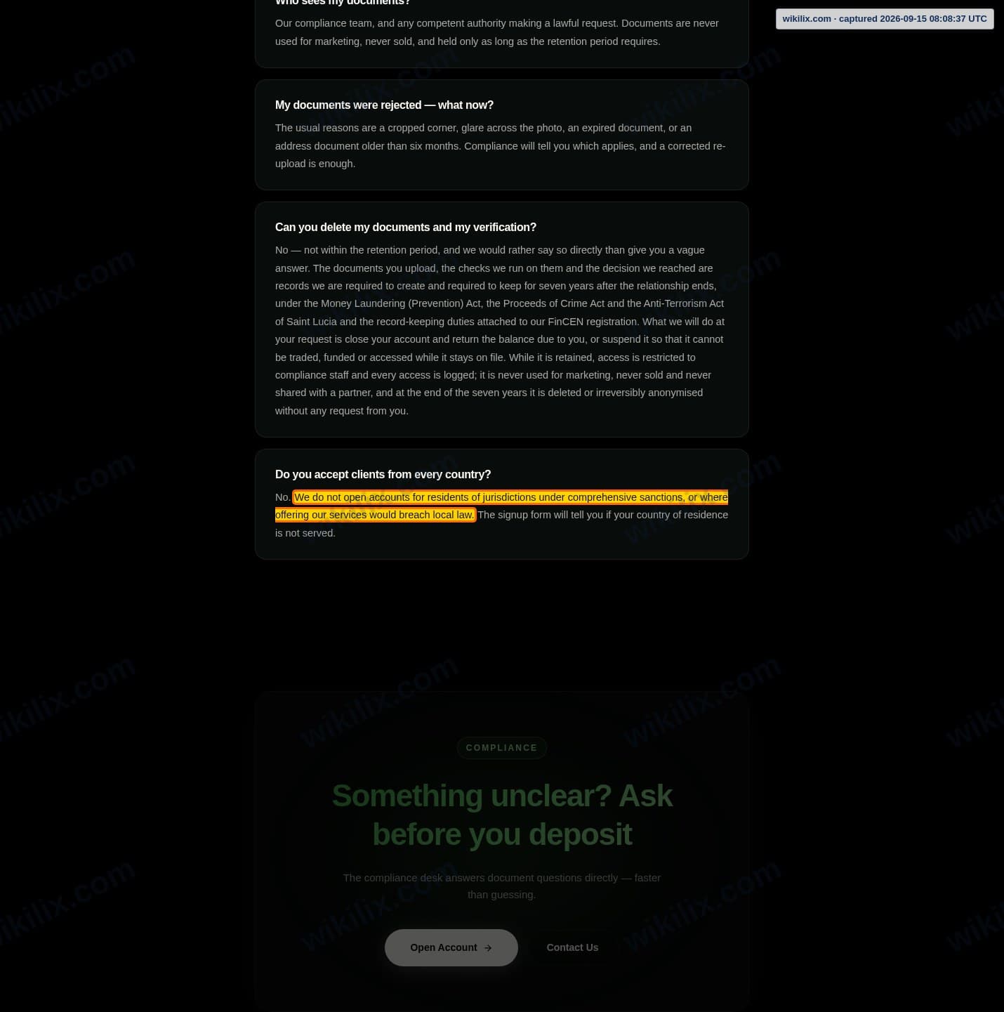 Our full page screenshot of the page this clause sits on, on NPE Market's site npemarket.com, taken on Sep 15, 2026. The quoted words are marked in the image.
