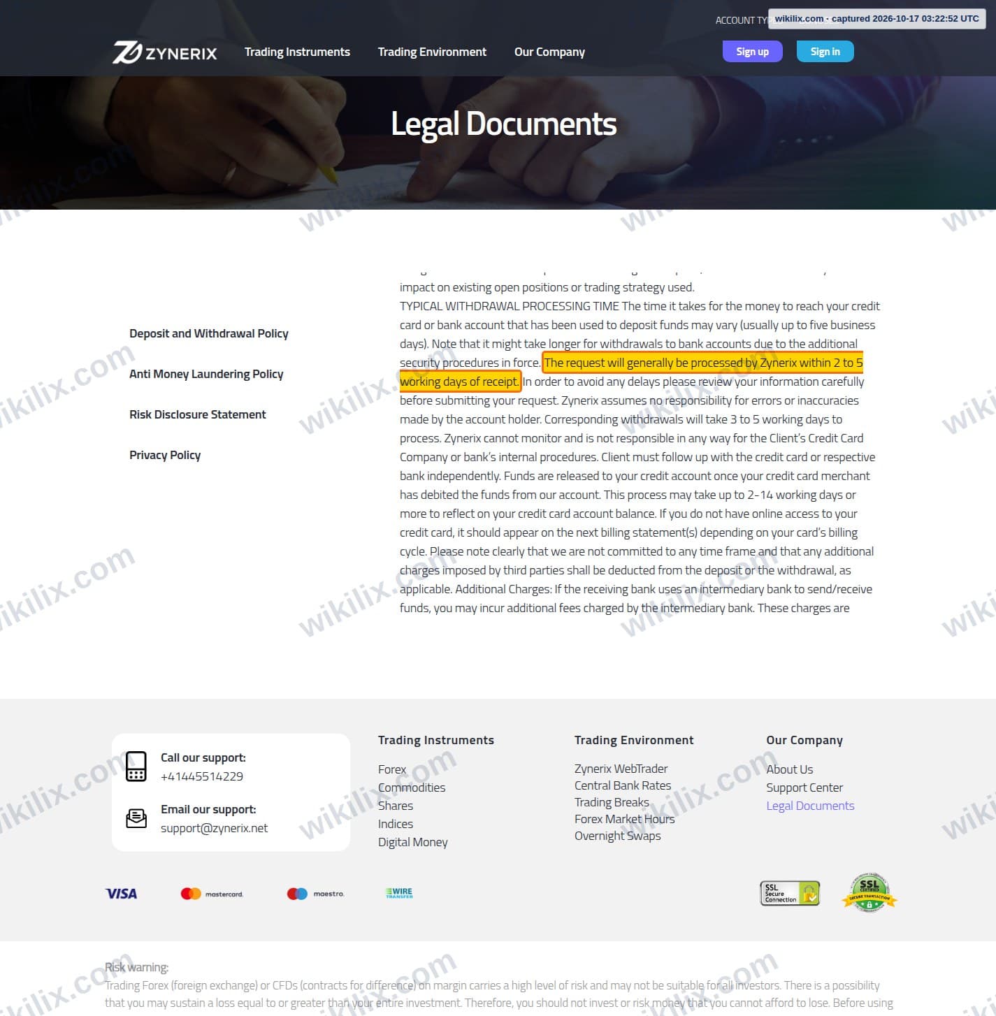 Our full page screenshot of the page this quotation was taken from, on Zynerix's site zynerix.net, taken on Oct 17, 2026. The quoted words are not marked in the image.