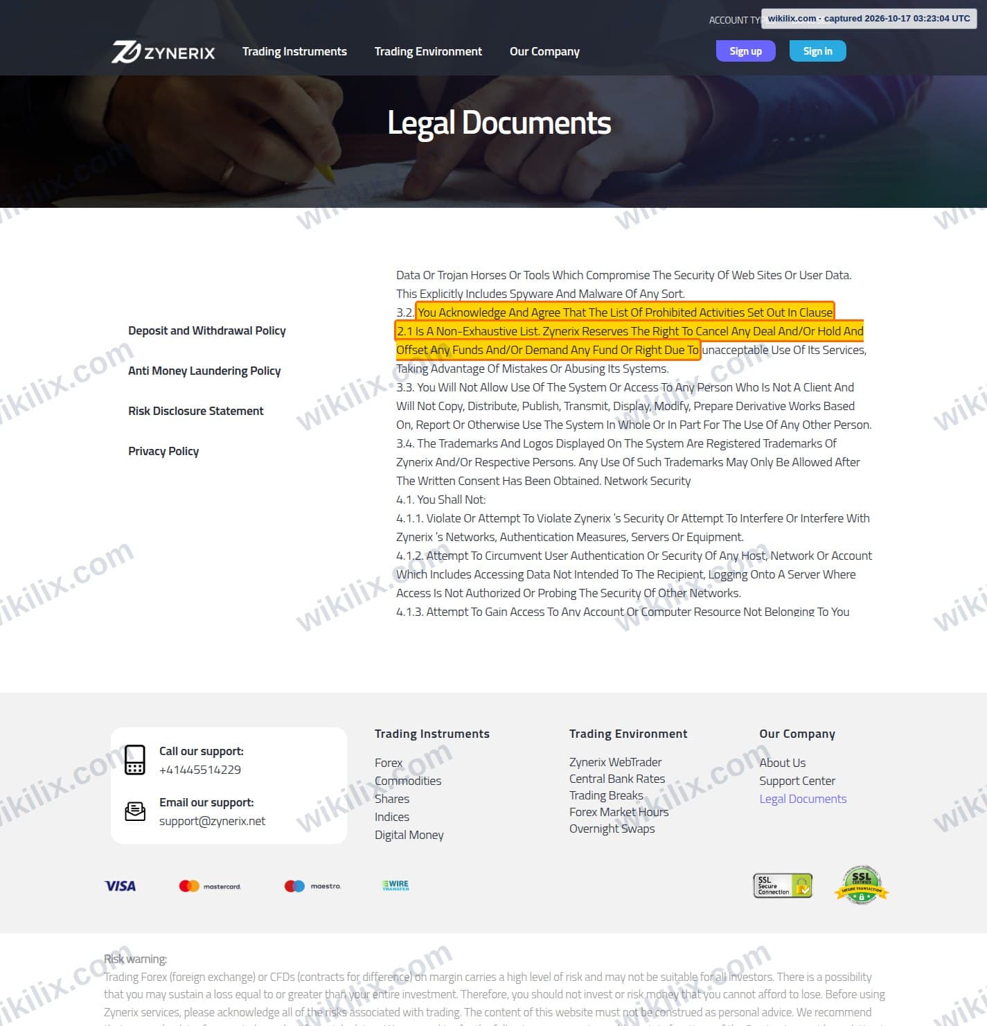 Our full page screenshot of the page this quotation was taken from, on Zynerix's site zynerix.net, taken on Oct 17, 2026. The quoted words are not marked in the image.
