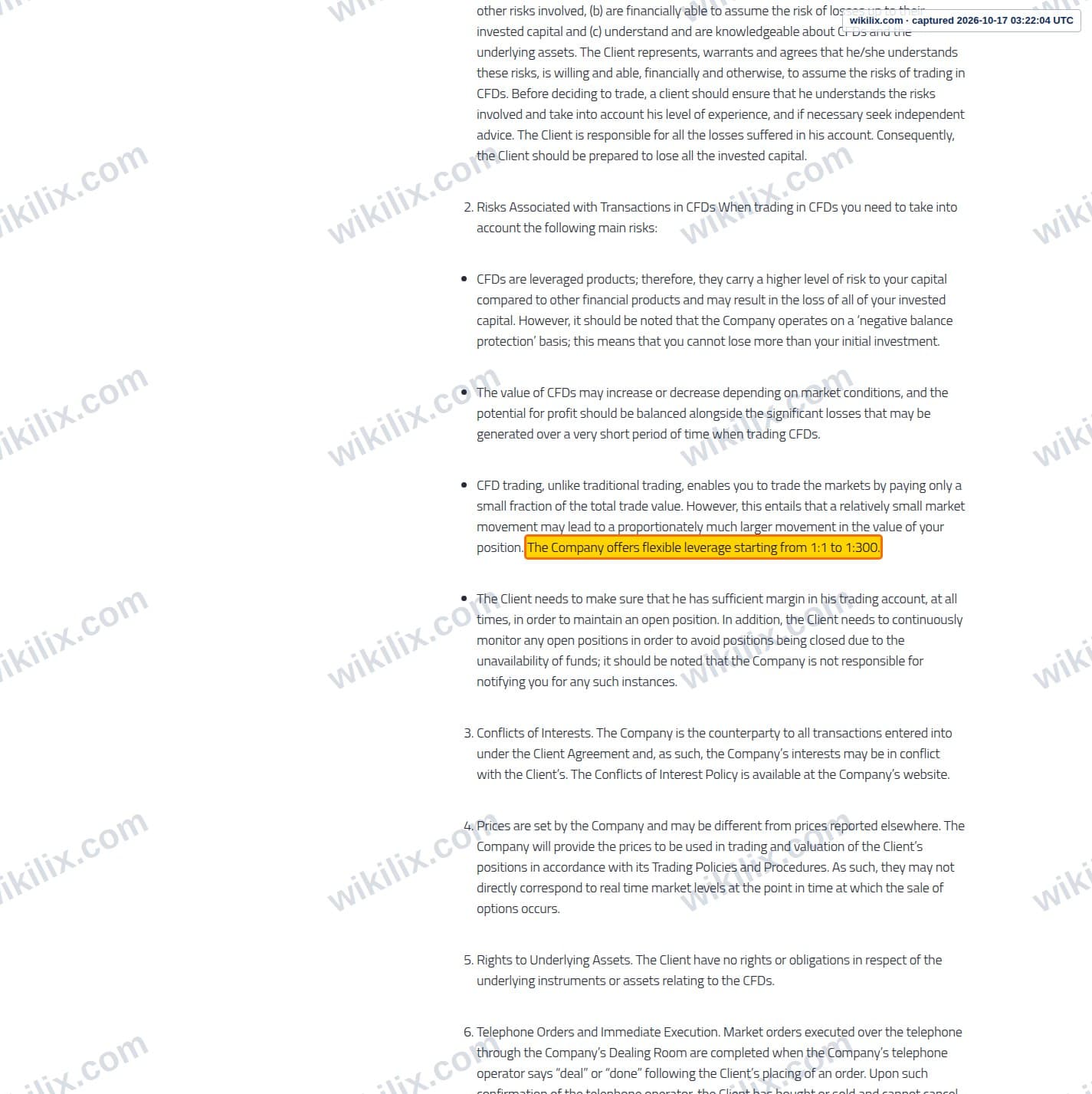 Our full page screenshot of the page this clause sits on, on Zynerix's site zynerix.net, taken on Oct 17, 2026. The quoted words are marked in the image.