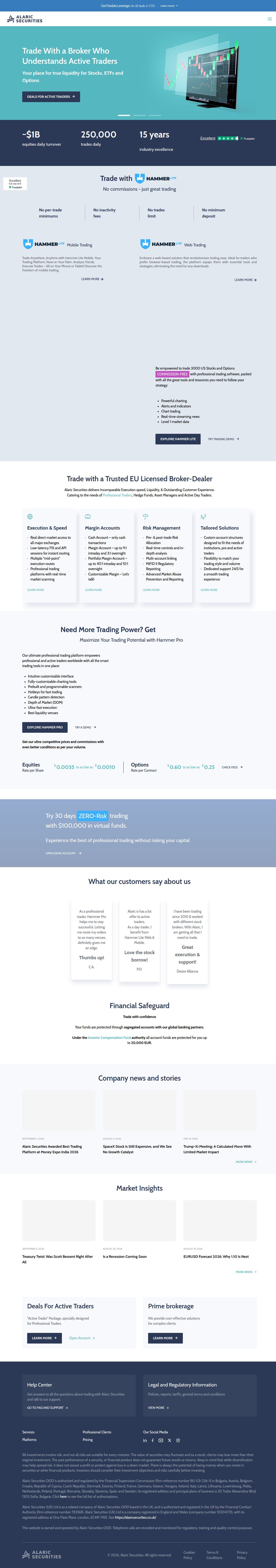 Homepage of alaricsecurities.com as we captured it