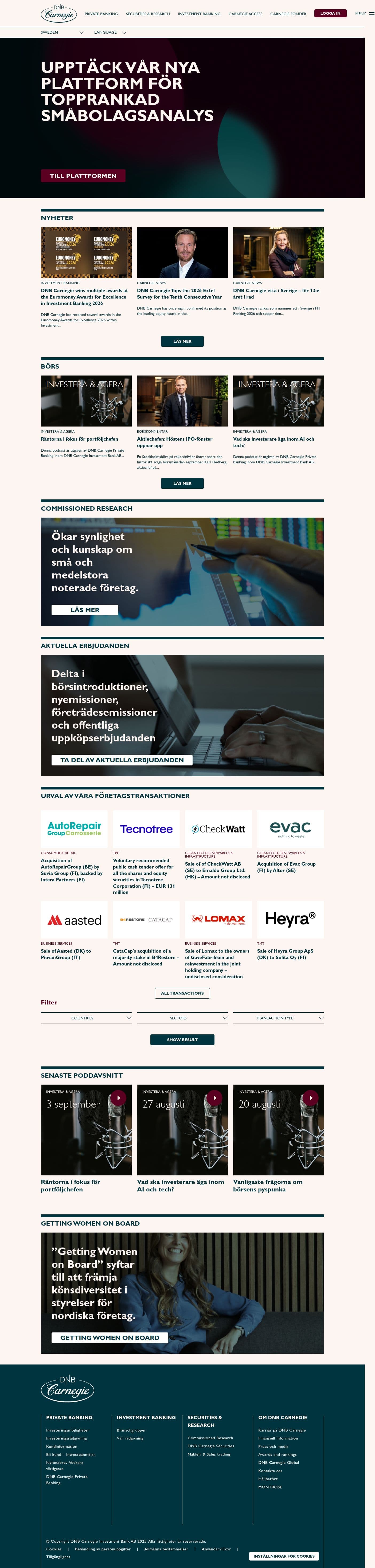 Homepage of carnegie.se as we captured it