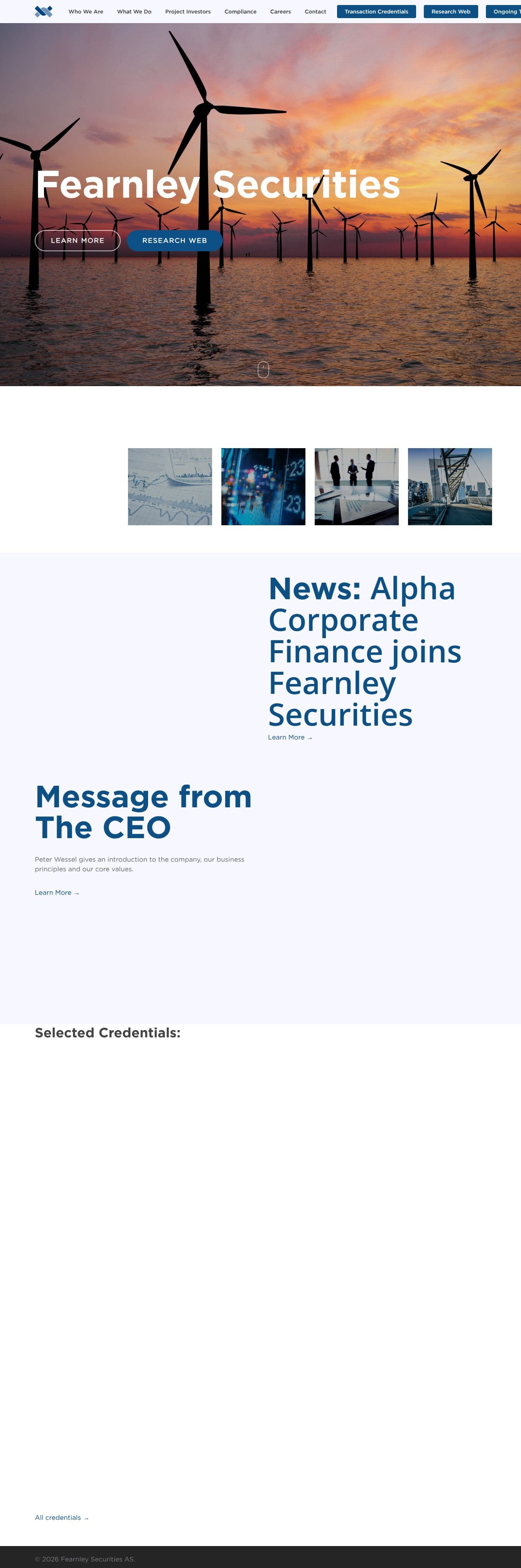 Homepage of fearnleysecurities.com as we captured it