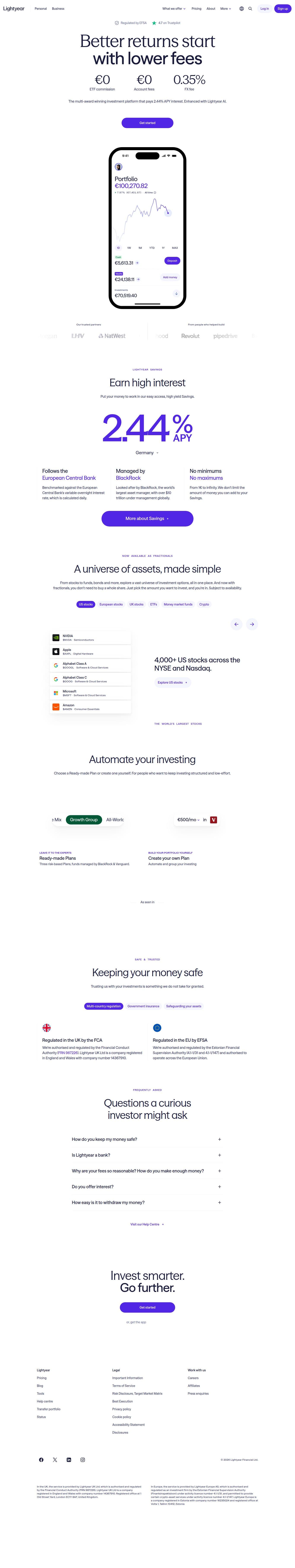 Homepage of lightyear.com as we captured it
