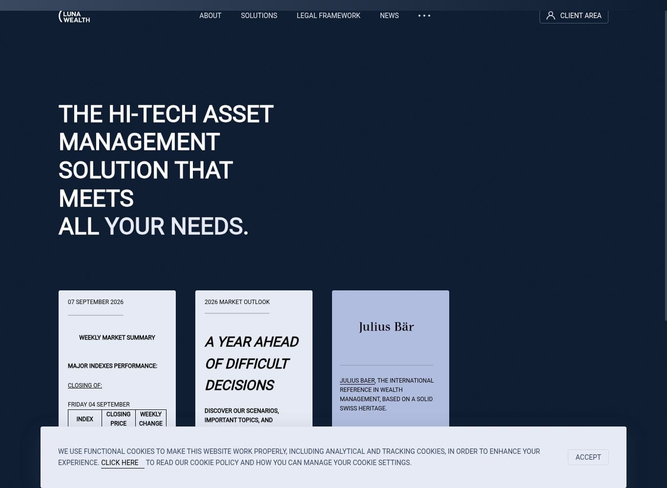 Homepage of lunawealth.com as we captured it