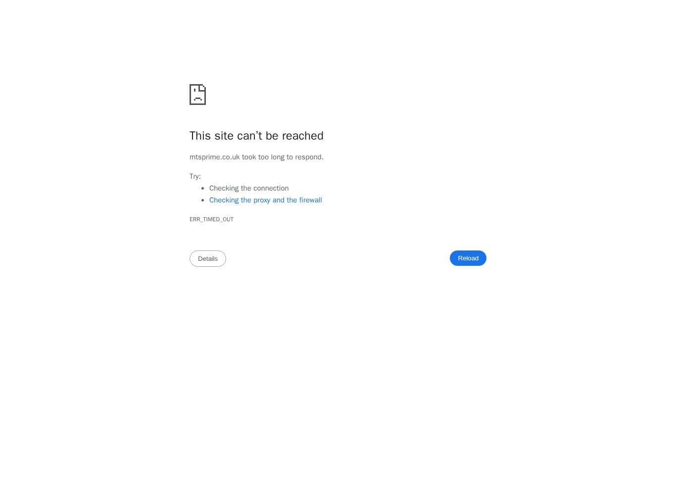 Homepage of mtsprime.co.uk as we captured it