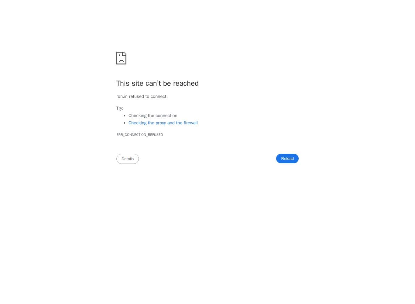 Homepage of ron.in as we captured it