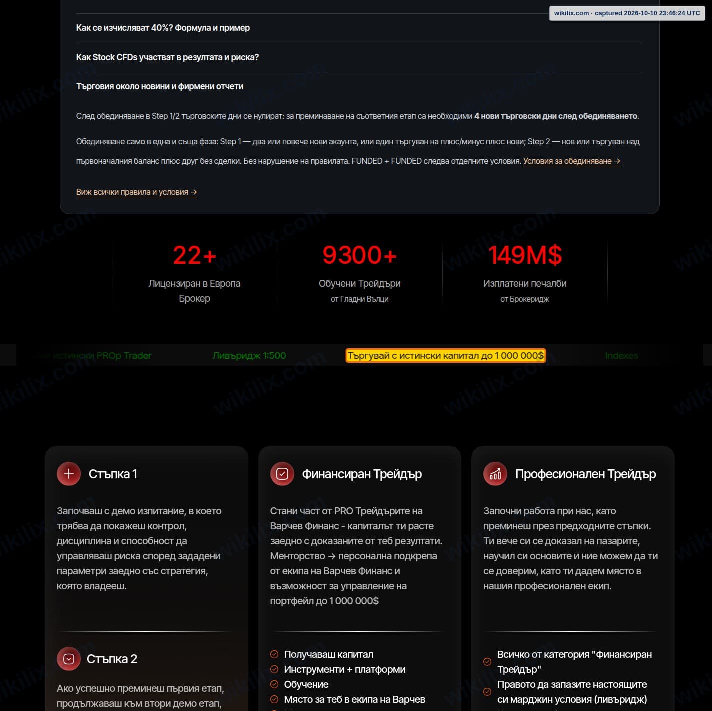 Our full page screenshot of the page this quotation was taken from, on Varchev Finance's site varchev.com, taken on Oct 10, 2026. The quoted words are not marked in the image.