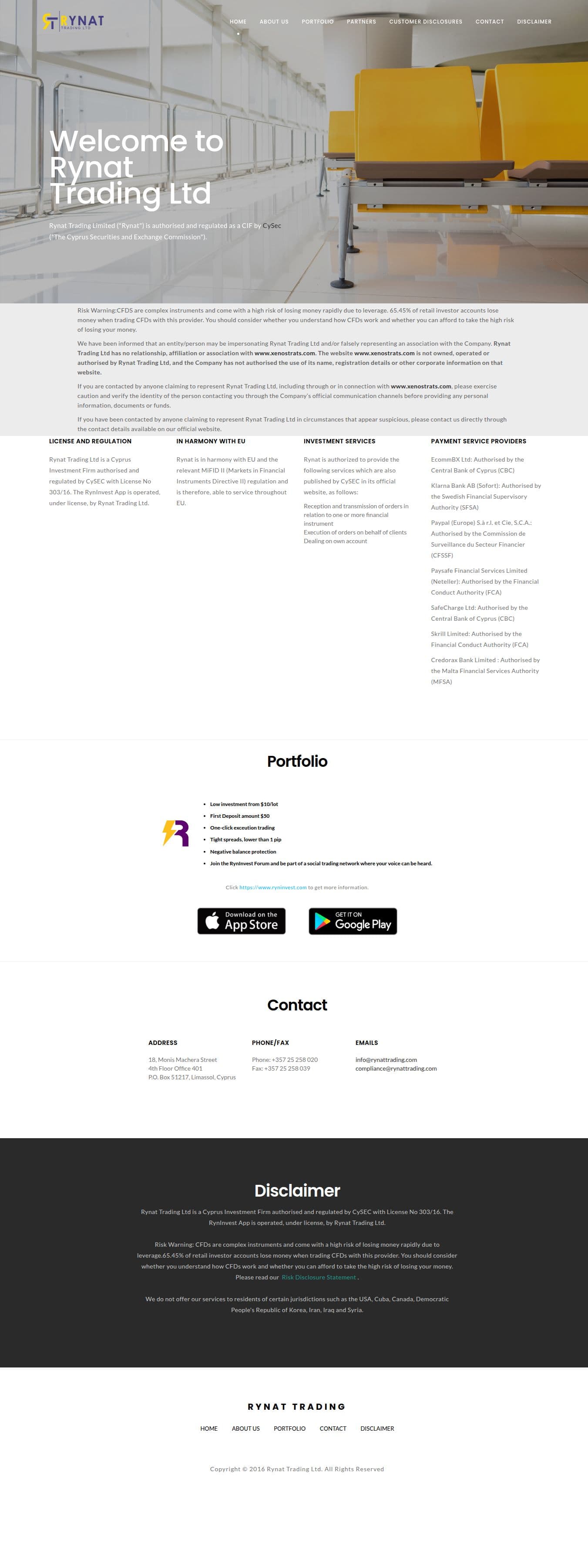 Homepage of rynattrading.com as we captured it