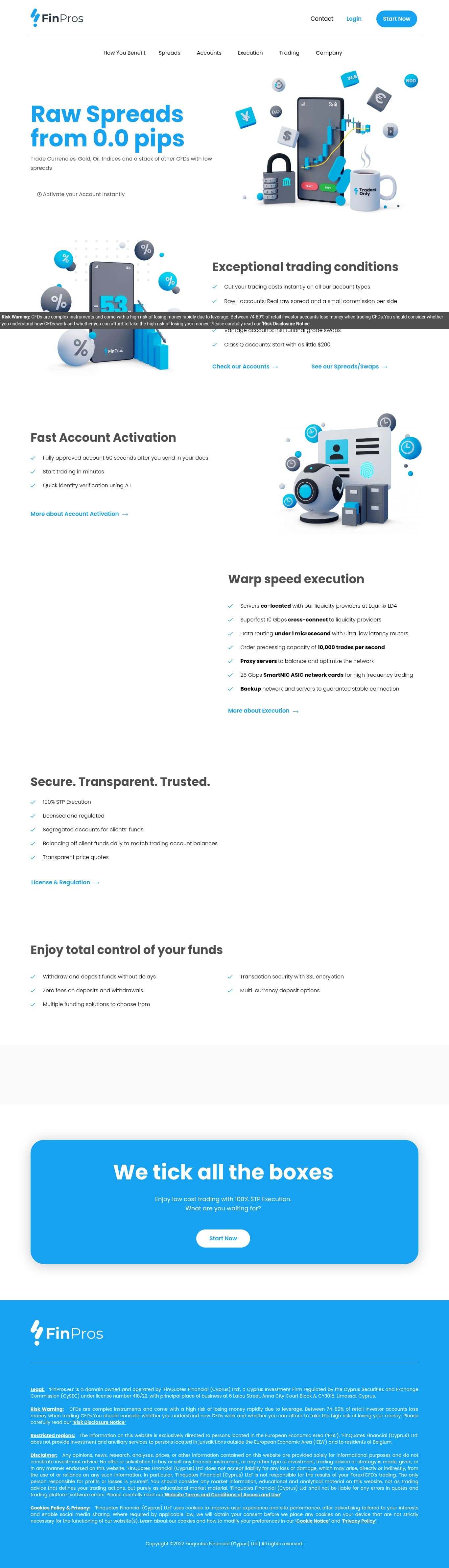 Homepage of finpros.eu as we captured it