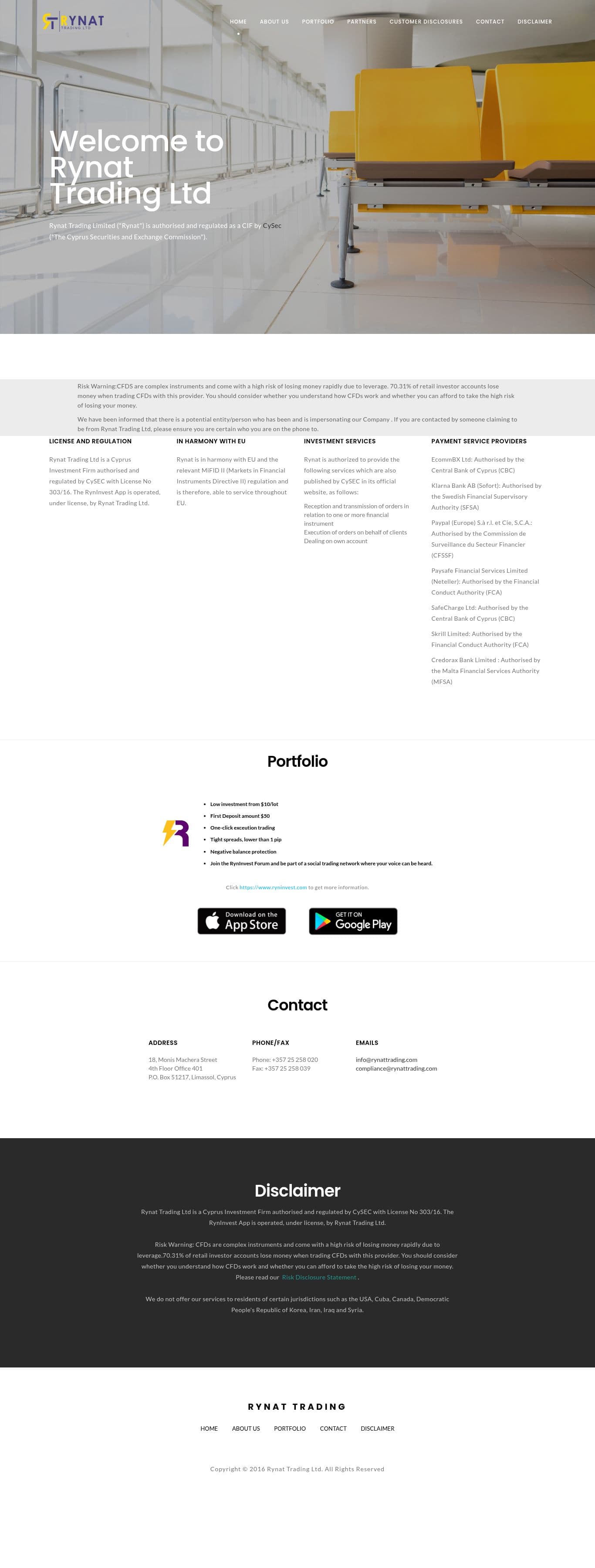 Homepage of rynattrading.com as we captured it