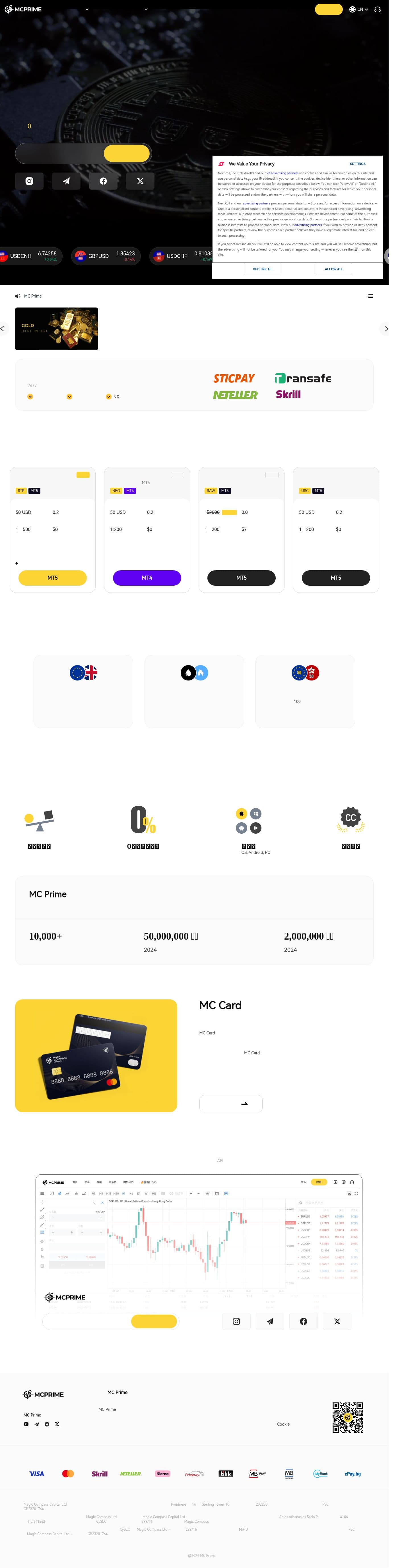 Homepage of mc-prime.com as we captured it