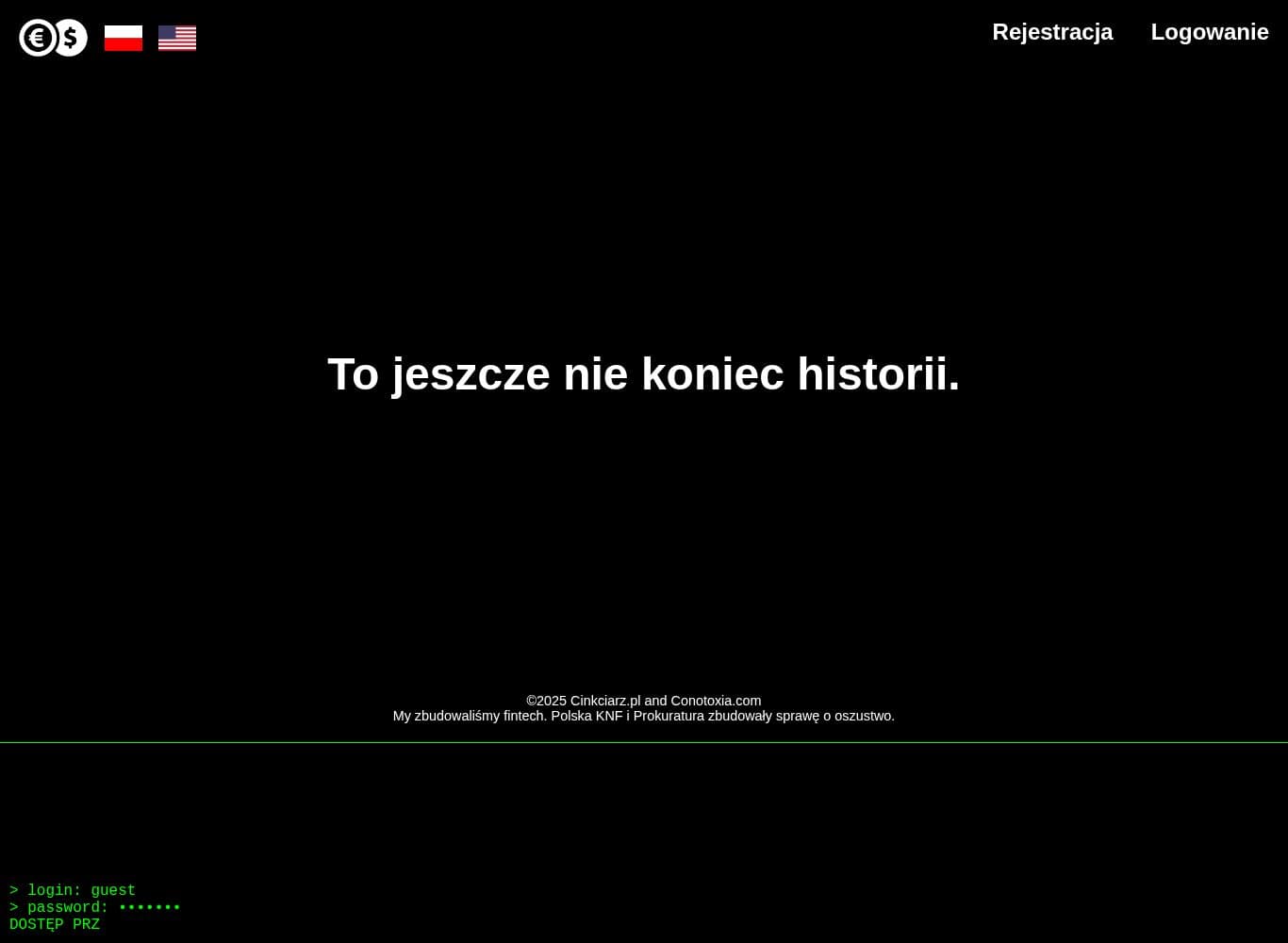 Homepage of conotoxia.com as we captured it