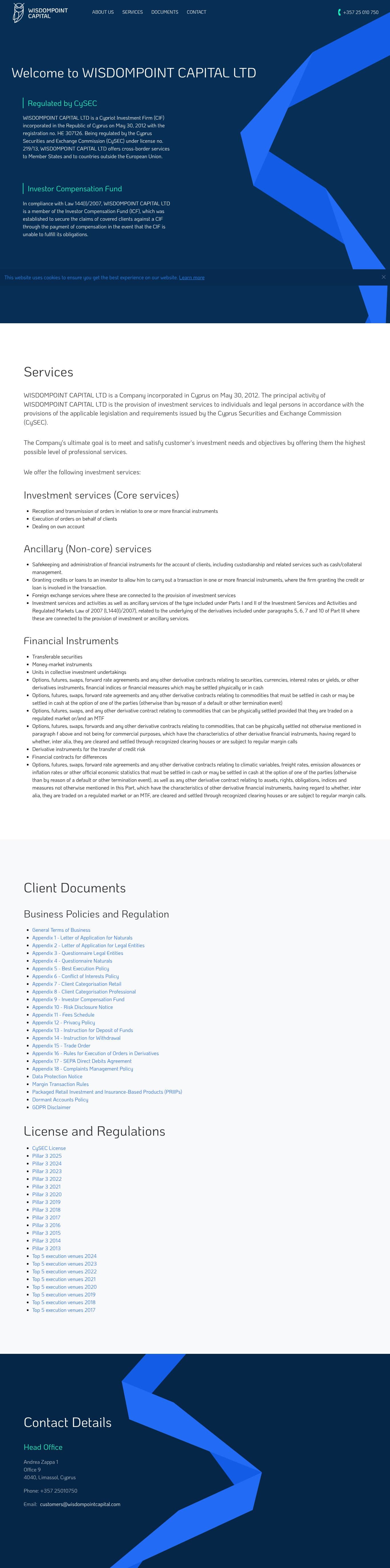 Homepage of wisdompointcapital.com as we captured it