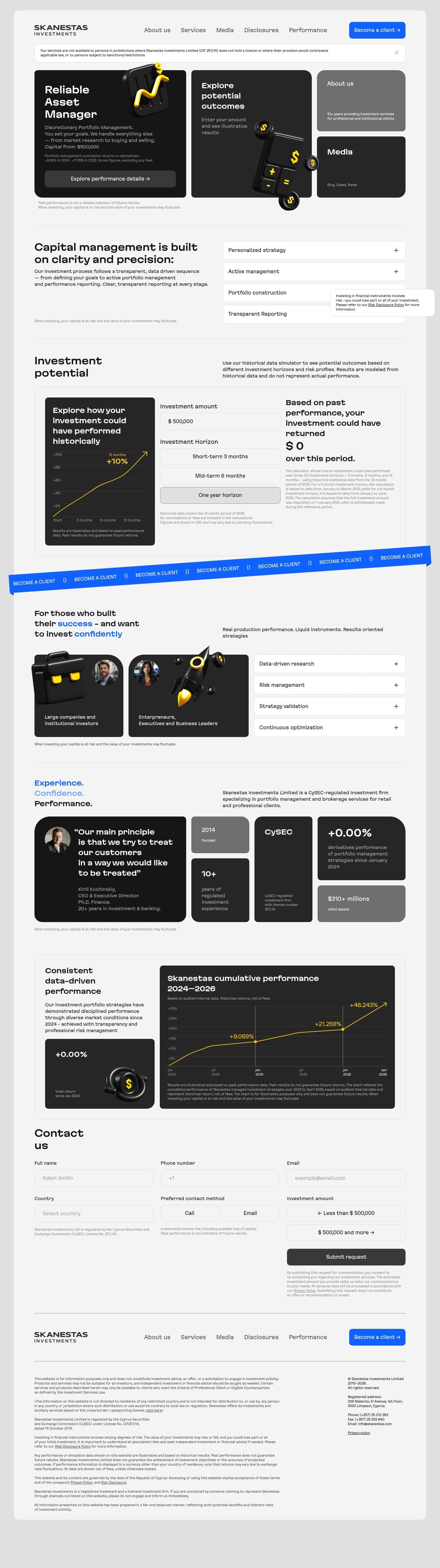 Homepage of skanestas.com as we captured it