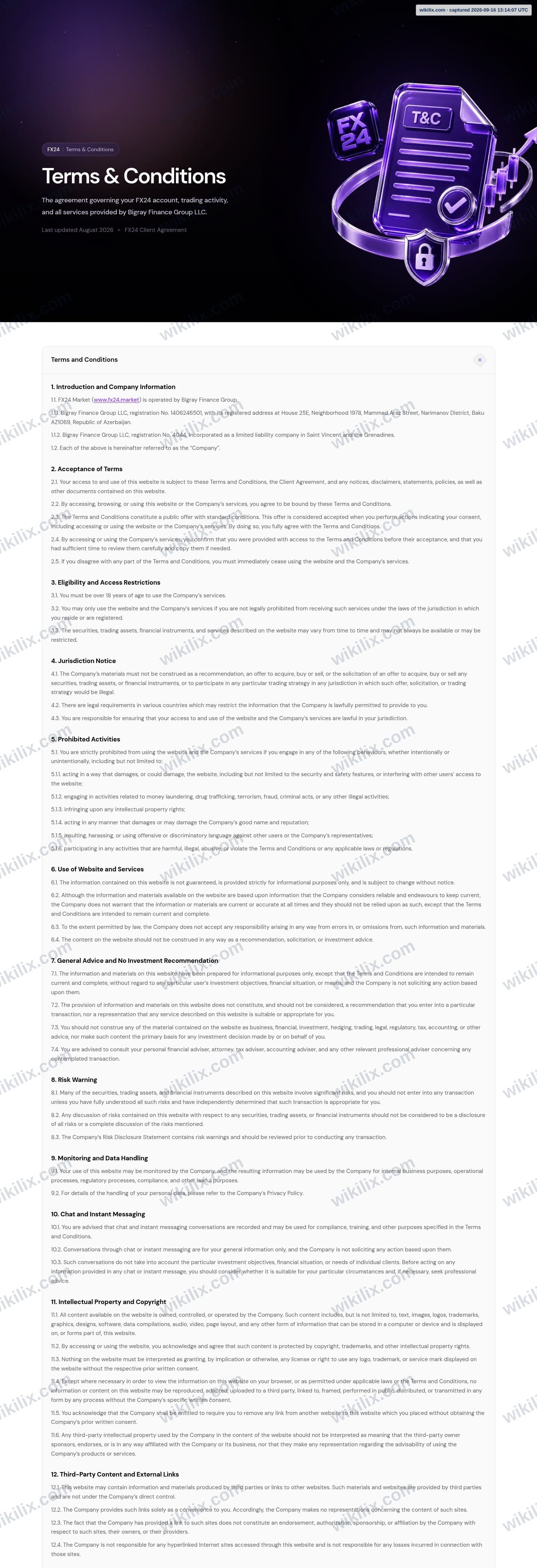 Our full page screenshot of the page this quotation was taken from, on FX24's site fx24.market, taken on Sep 16, 2026. The quoted words are not marked in the image.