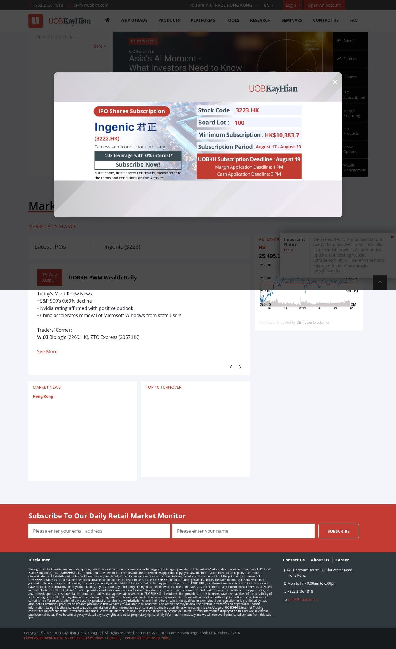 Homepage of uobkayhian.com as we captured it