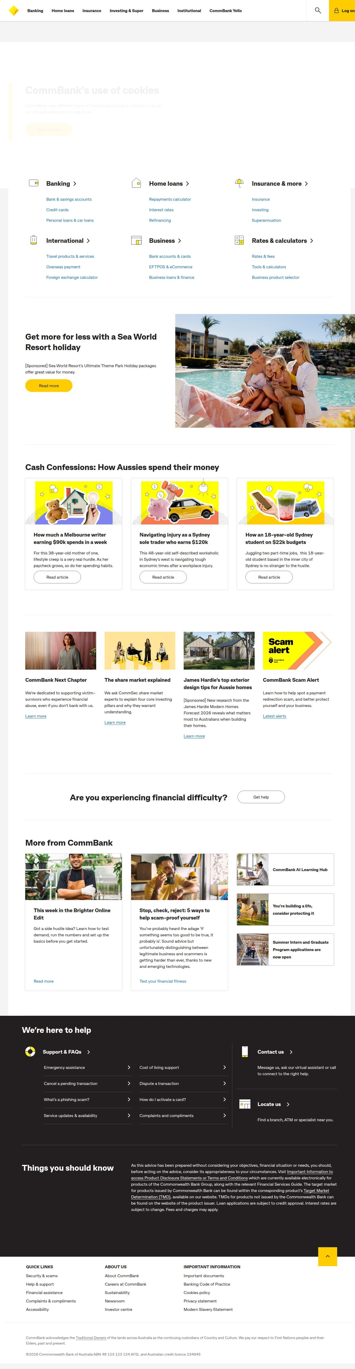 Homepage of commbank.com.au as we captured it