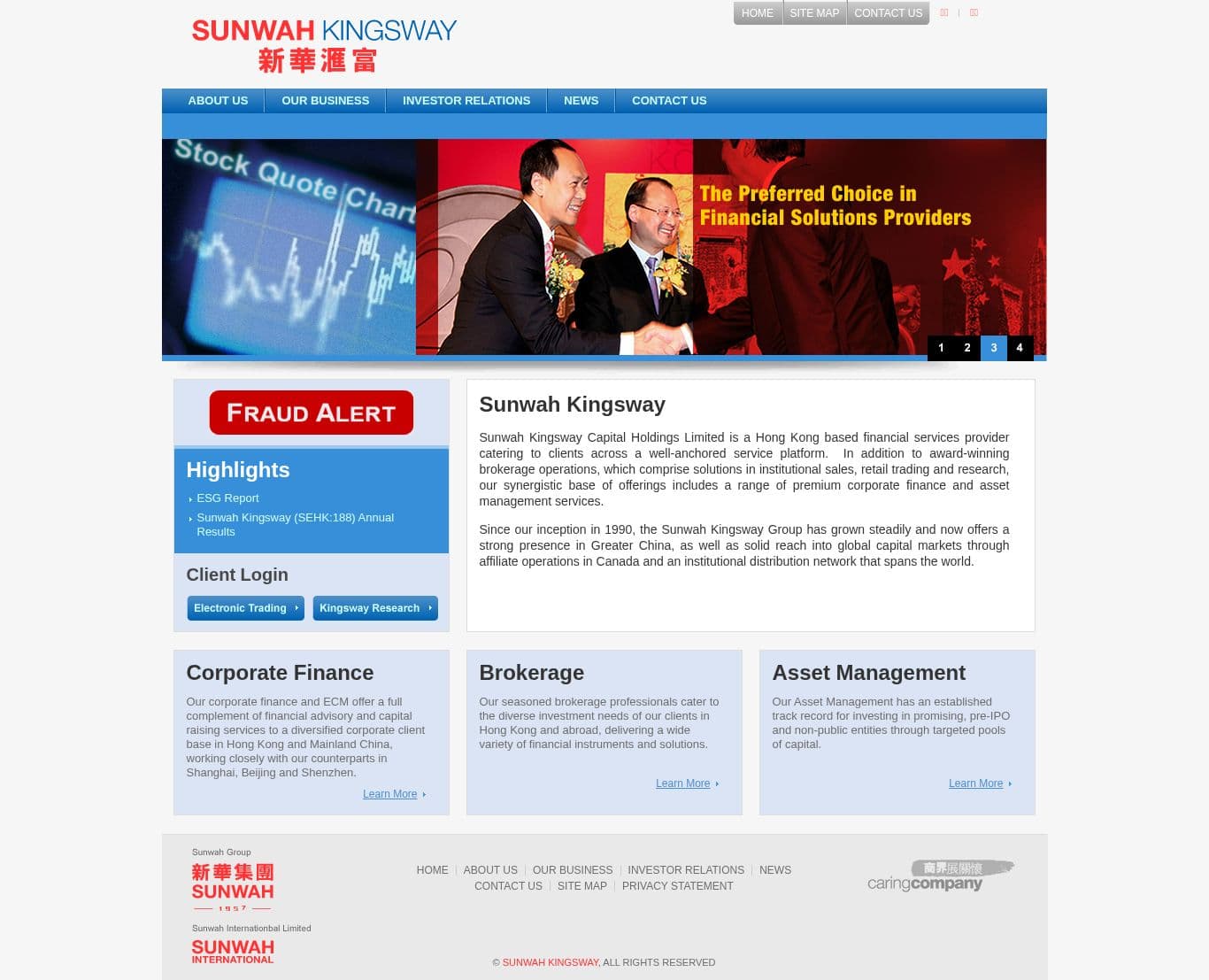 Homepage of sunwahkingsway.com as we captured it