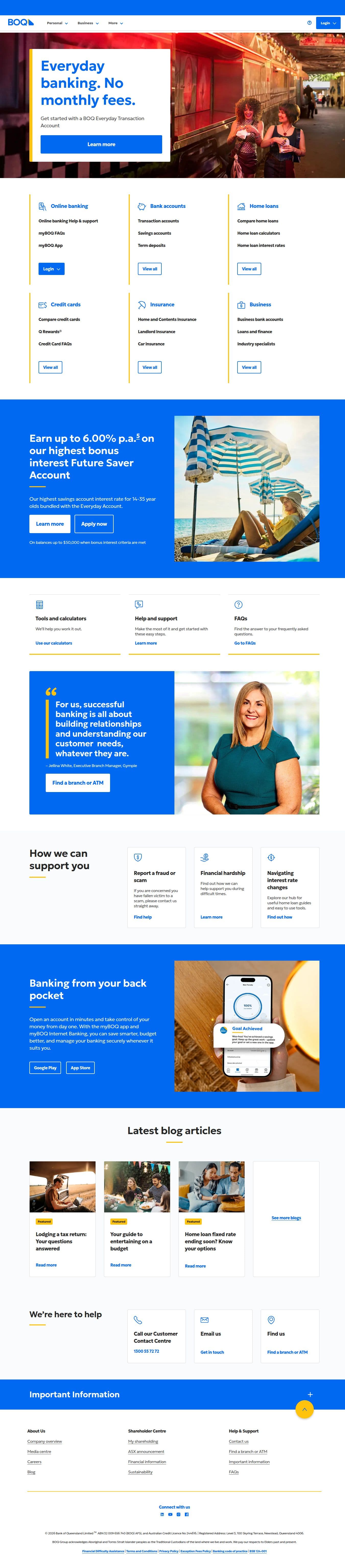 Homepage of boq.com.au as we captured it
