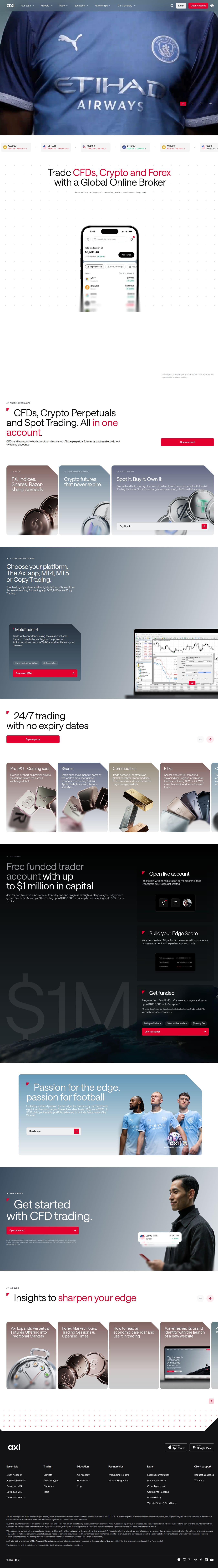 Homepage of axi.com as we captured it
