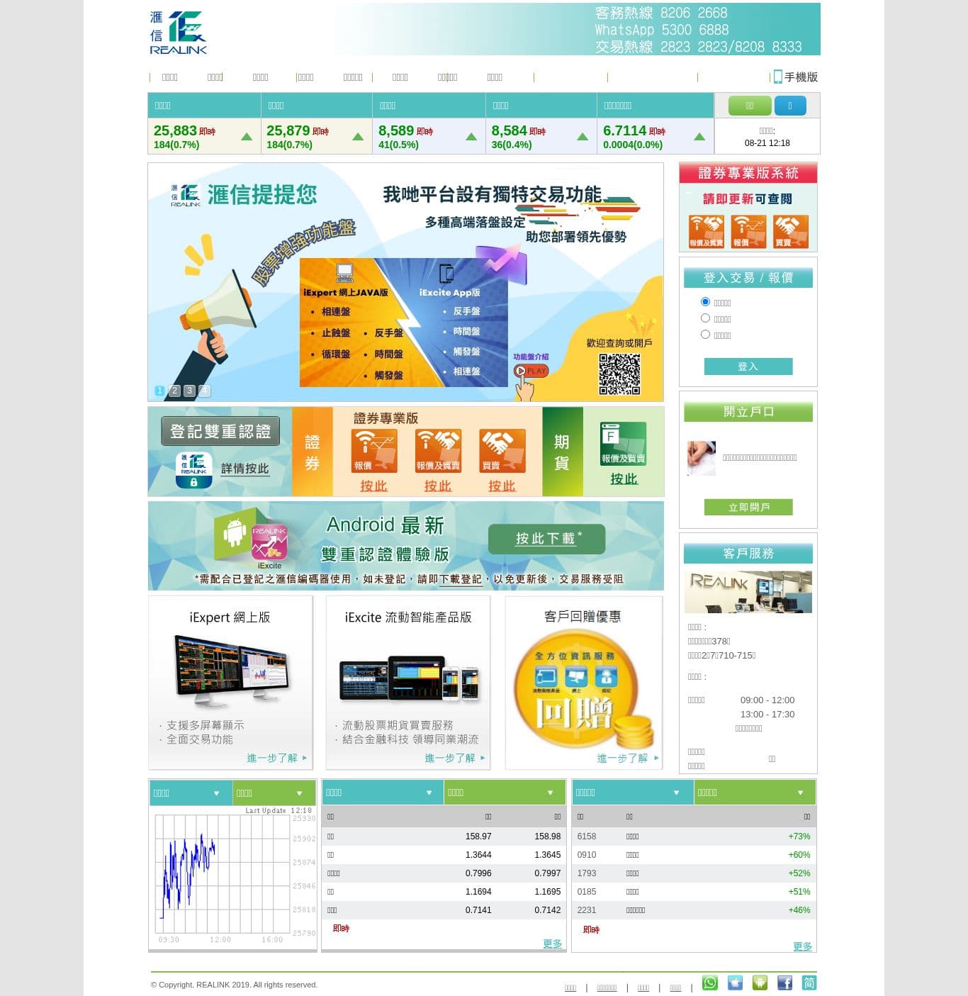 Homepage of realink.com.hk as we captured it