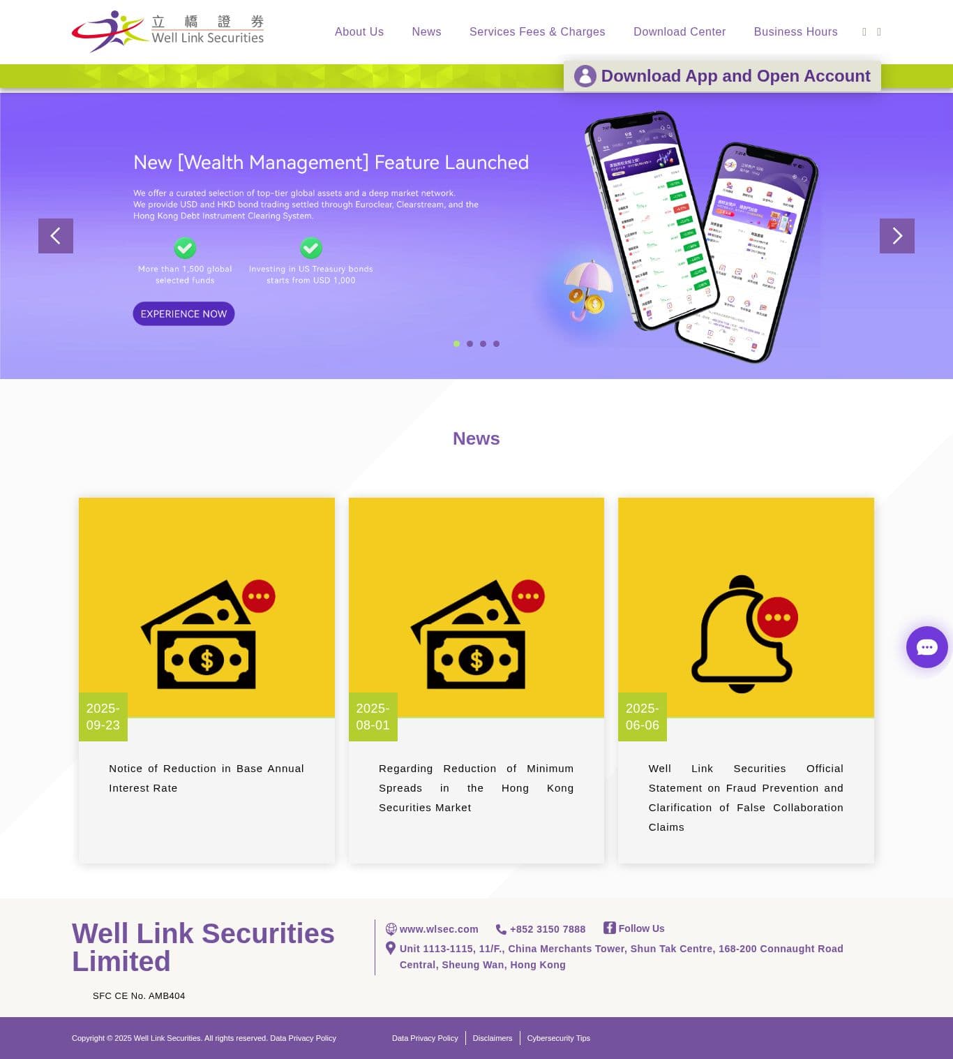 Homepage of wlsec.com as we captured it