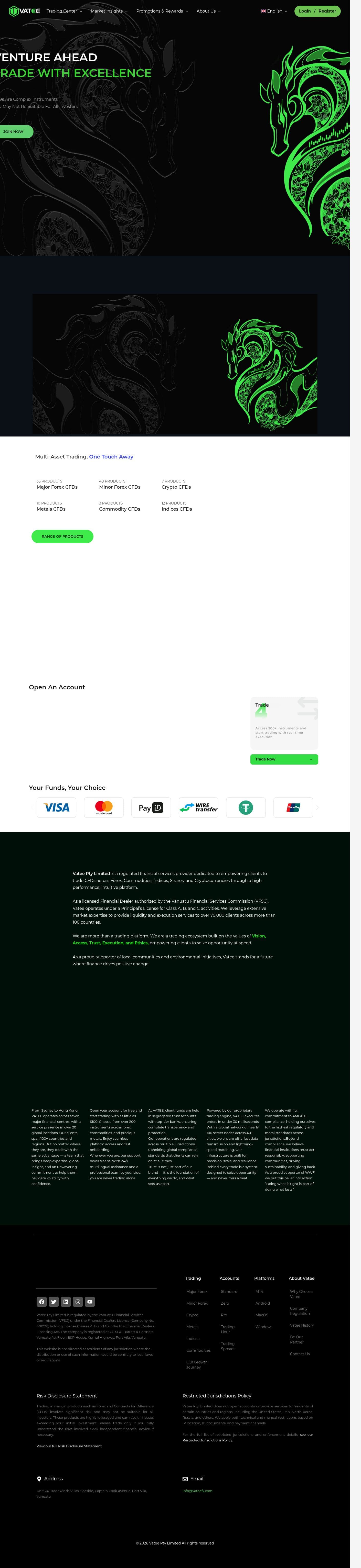Homepage of vateefx.com as we captured it