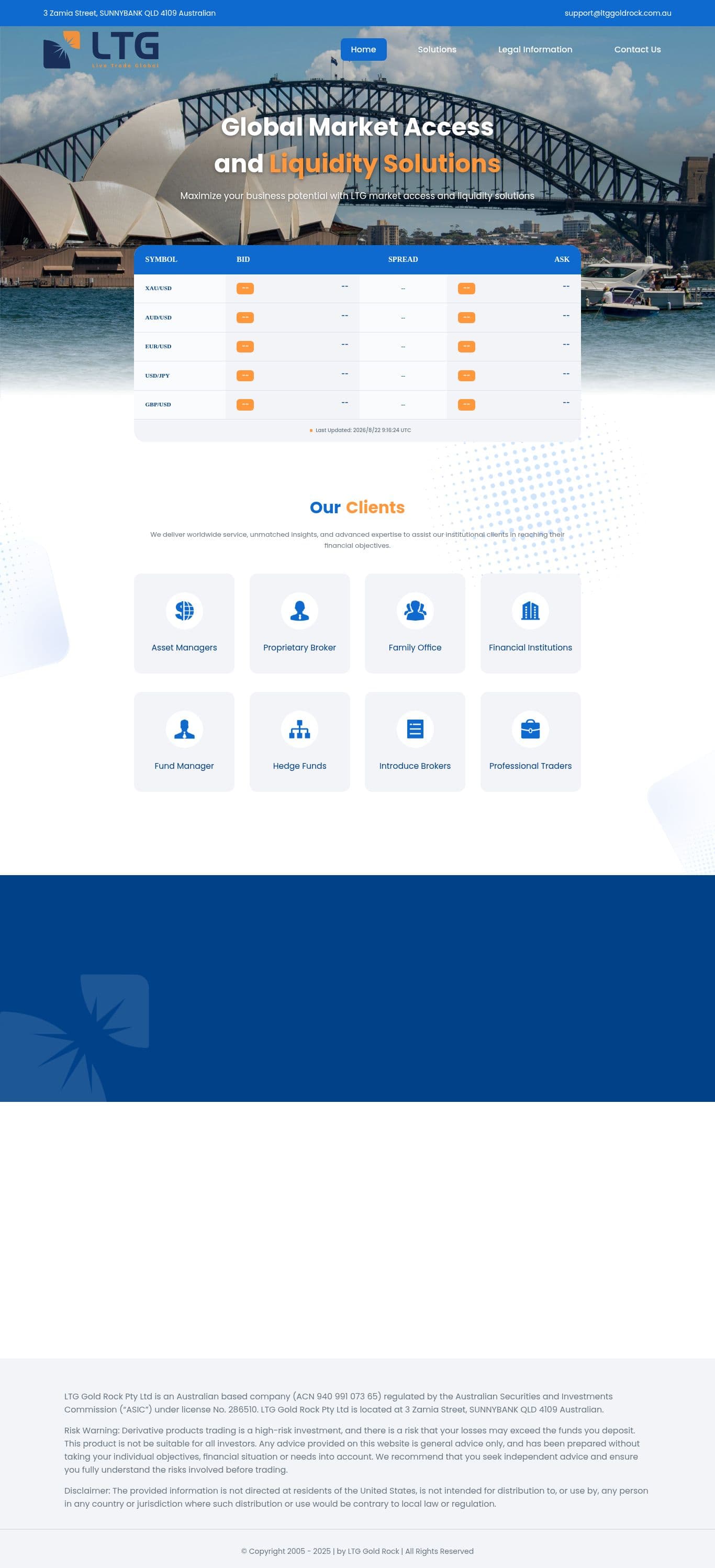 Homepage of ltggoldrock.com.au as we captured it