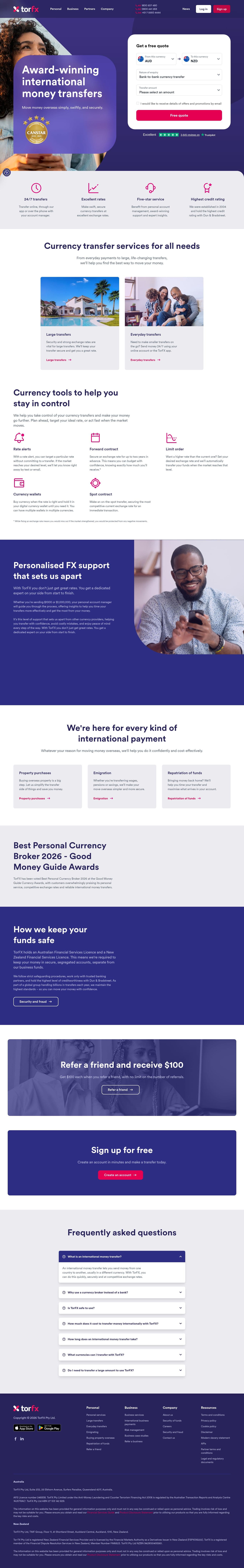 Homepage of torfx.com.au as we captured it