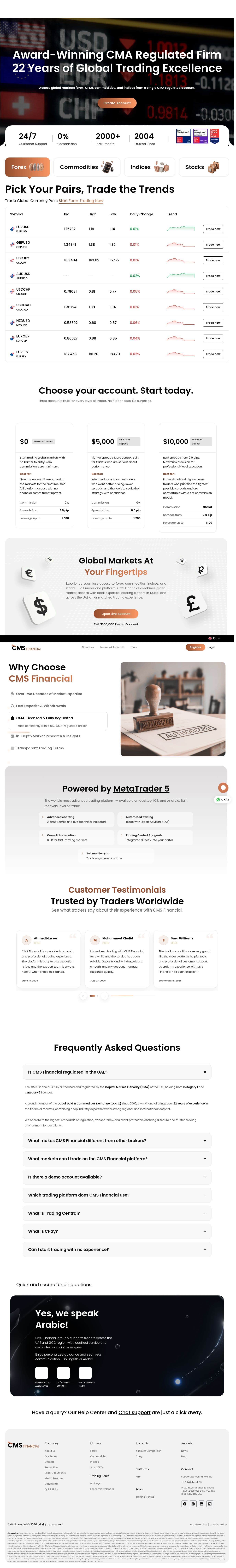 Homepage of cmsfinancial.ae as we captured it