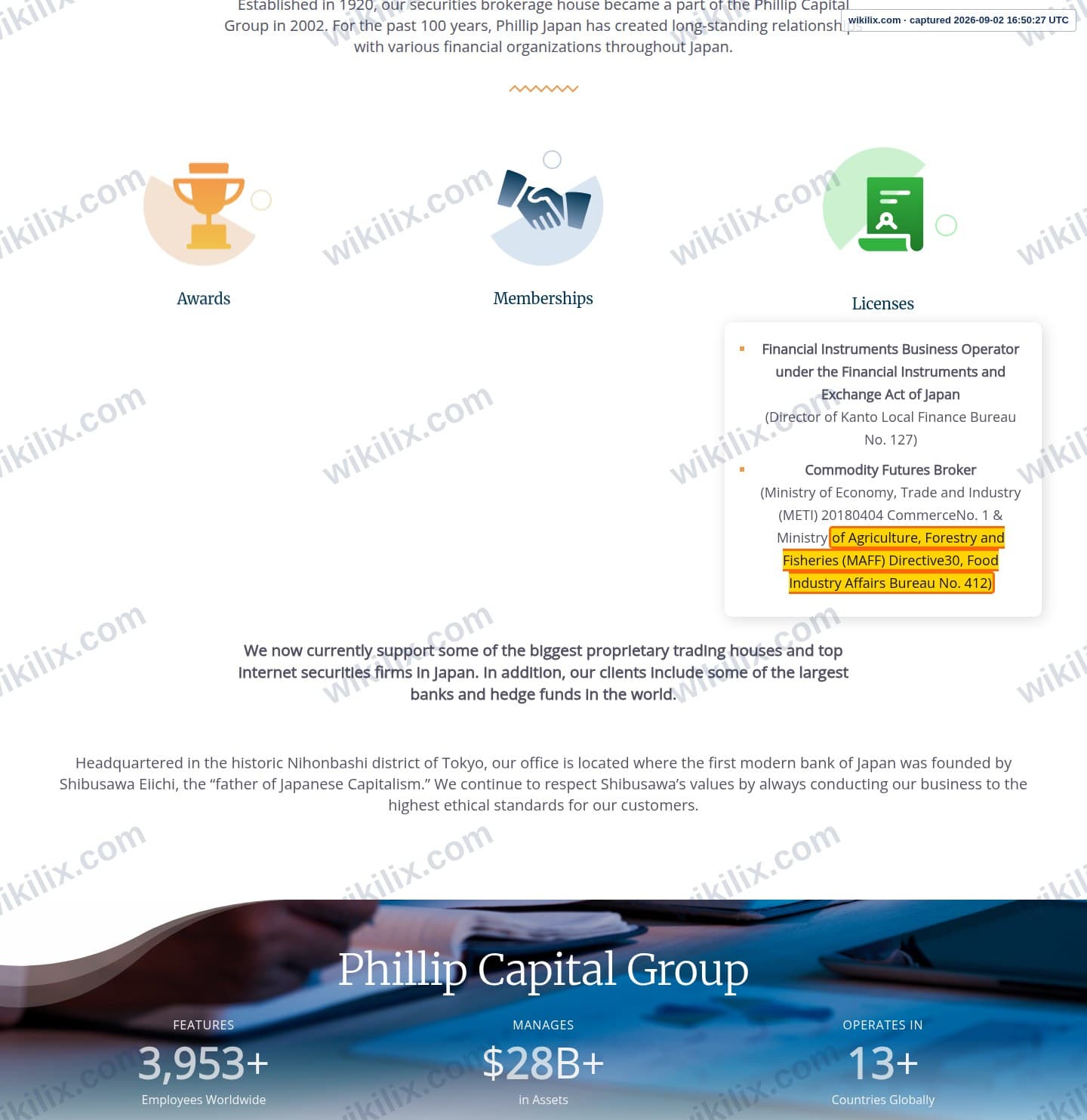 Our full page screenshot of the page that makes this promise, on Phillip's site phillip.co.jp, taken on Sep 2, 2026. The quoted words are marked in the image.