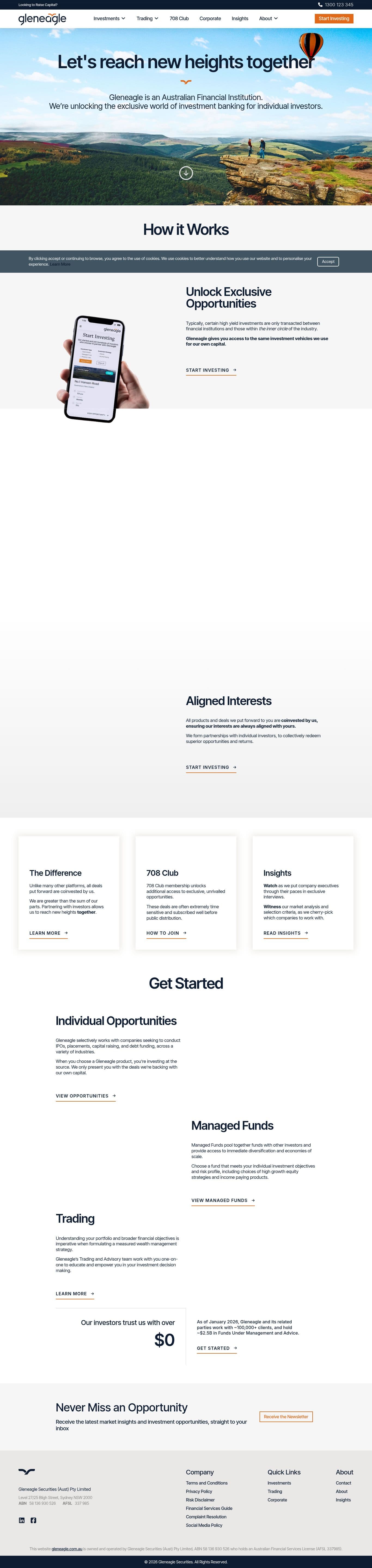 Homepage of gleneagle.com.au as we captured it