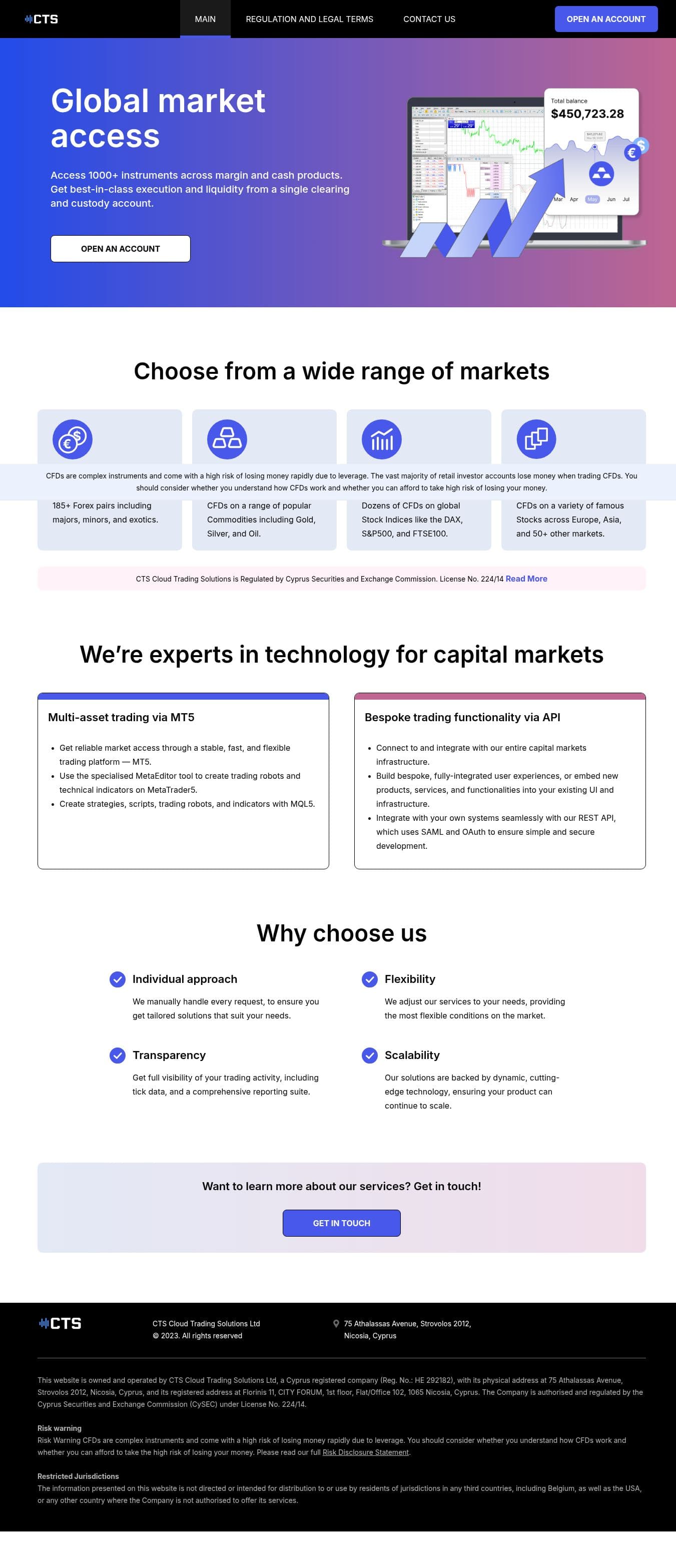 Homepage of cloud-trading.eu as we captured it