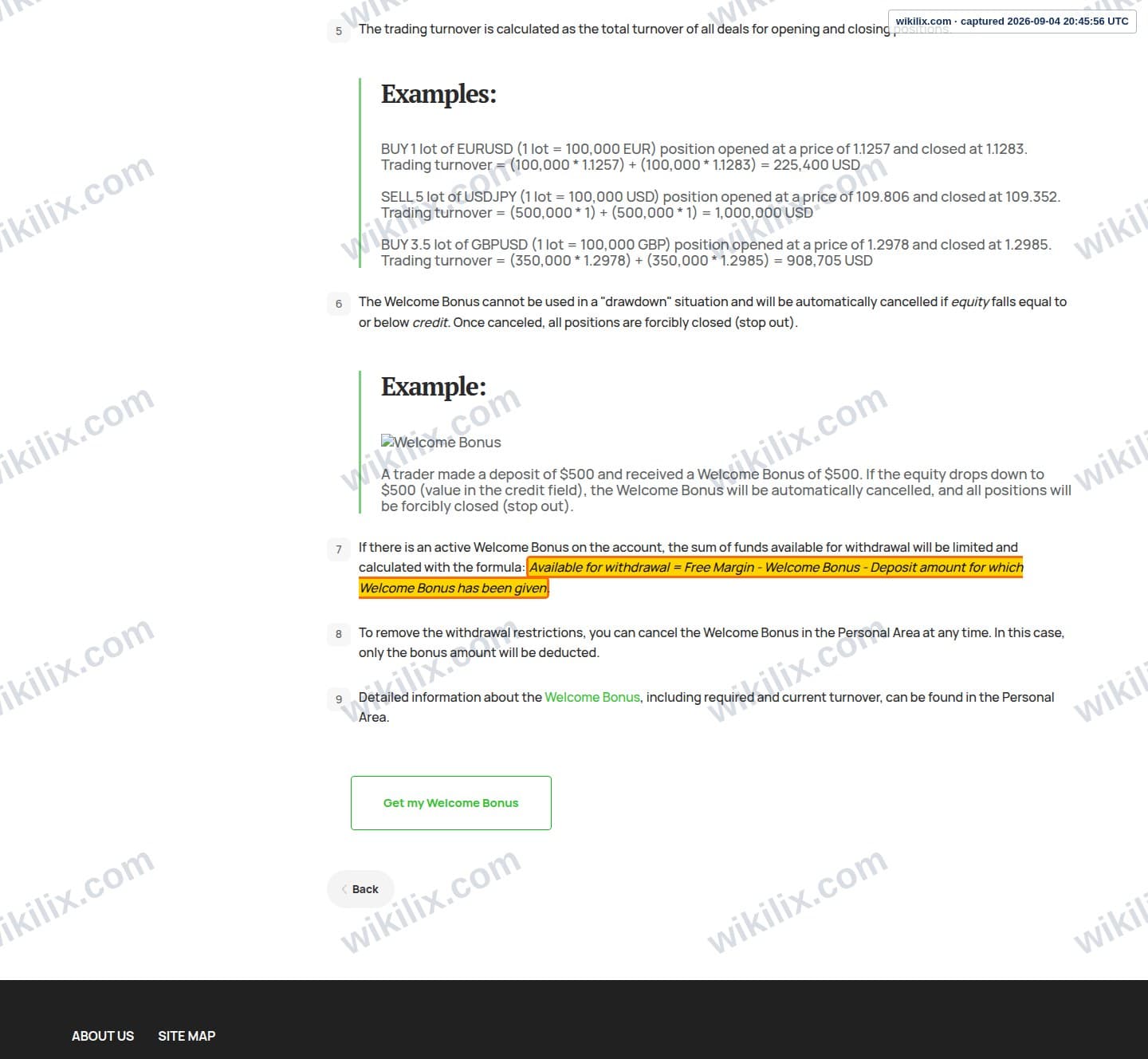 Our full page screenshot of the page this clause sits on, on xChief's site xchief.com, taken on Sep 4, 2026. The quoted words are marked in the image.