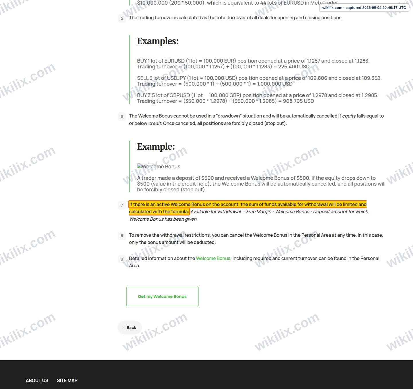 Our full page screenshot of the page this clause sits on, on xChief's site xchief.com, taken on Sep 4, 2026. The quoted words are marked in the image.
