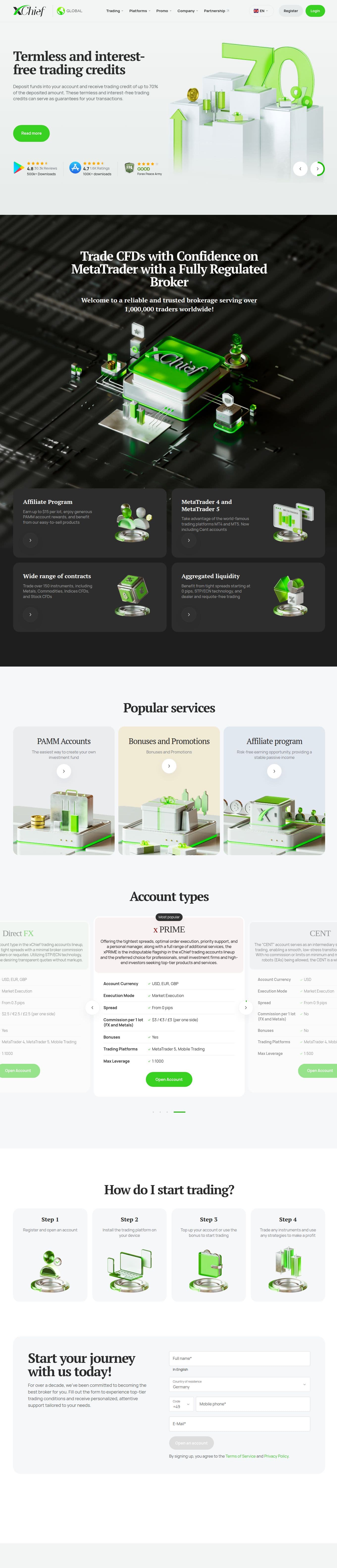 Homepage of xchief.com as we captured it