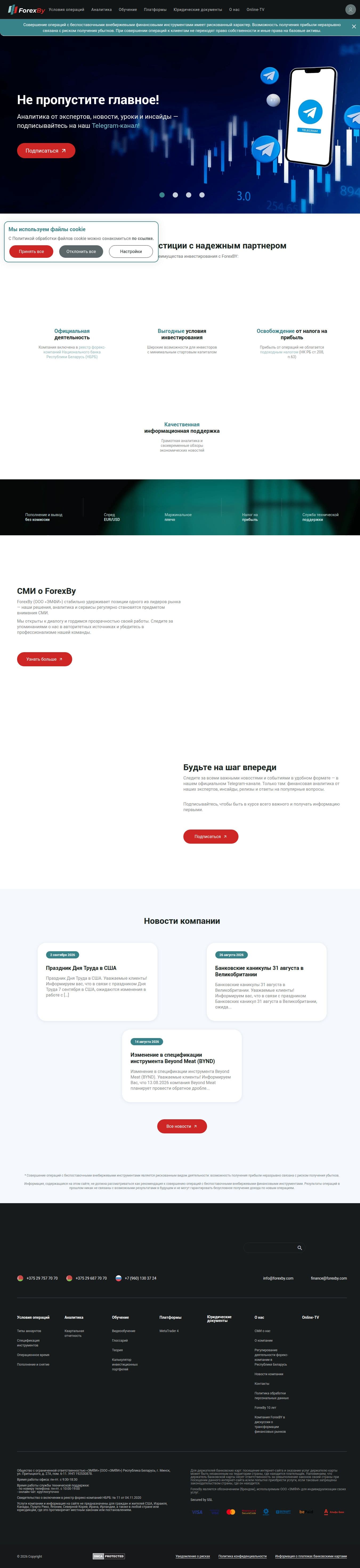 Homepage of forexby.com as we captured it