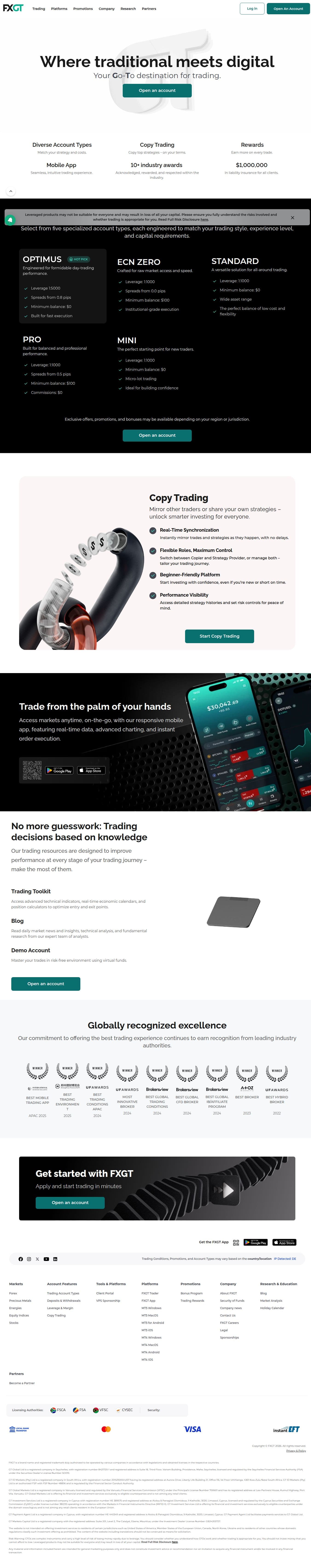 Homepage of fxgt.com as we captured it