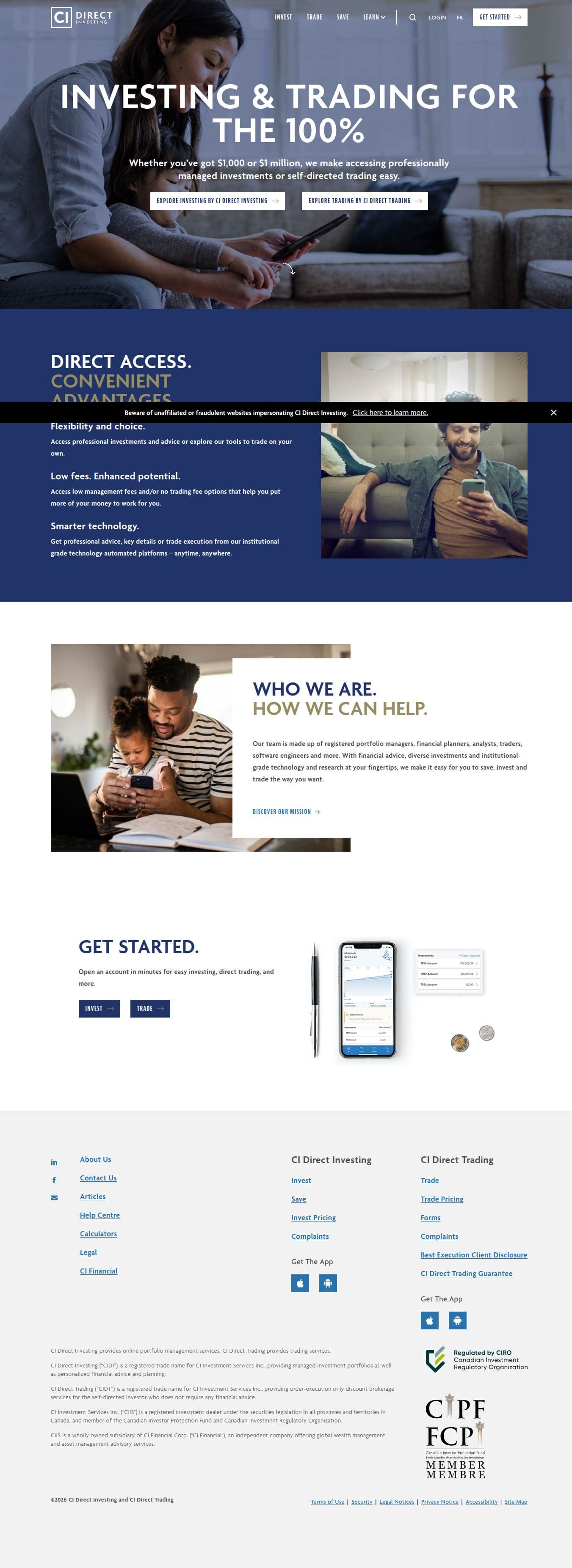 Homepage of cifinancial.com as we captured it