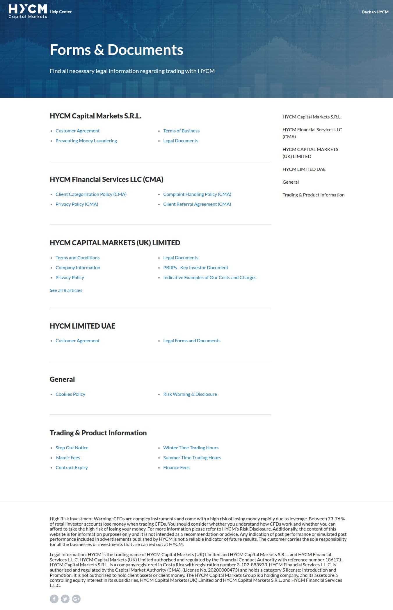 Homepage of hycm.com as we captured it