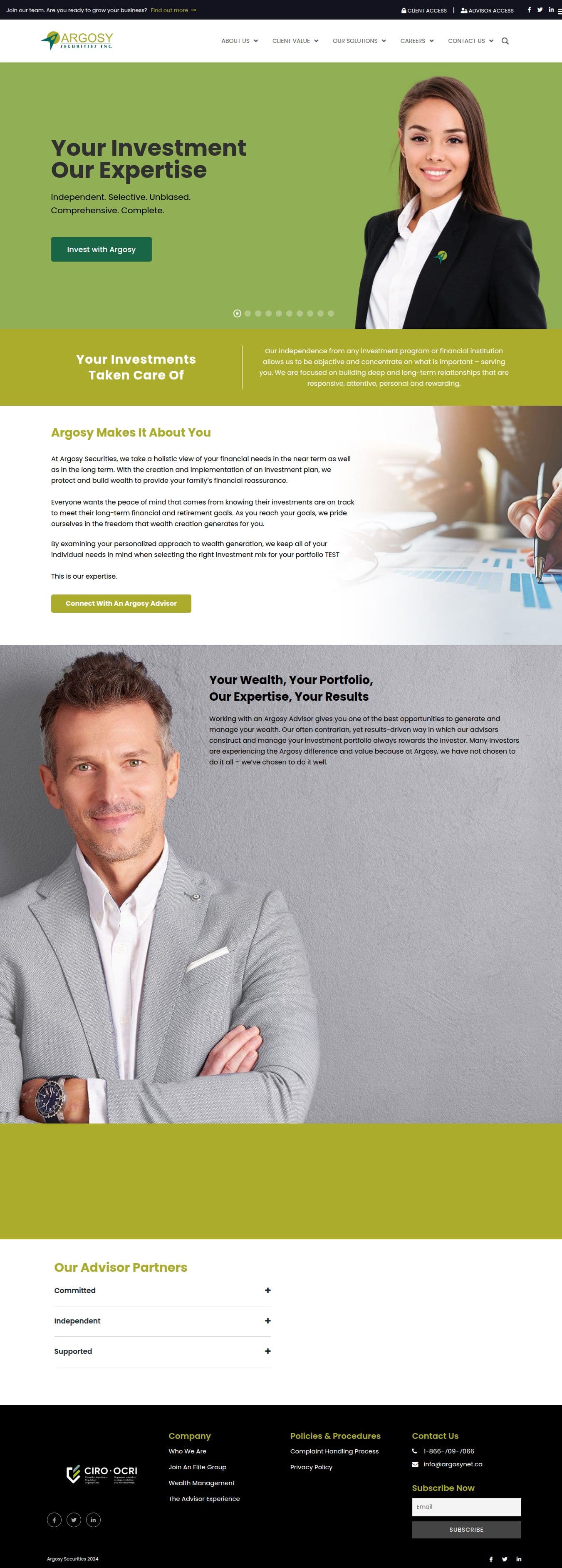 Homepage of argosynet.ca as we captured it