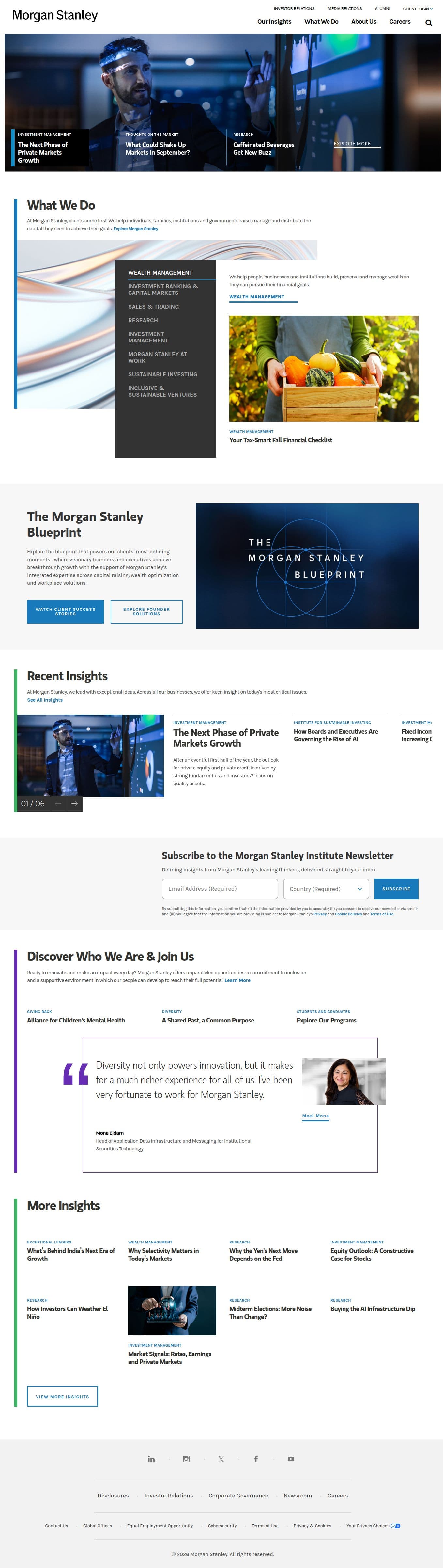 Homepage of morganstanley.com as we captured it