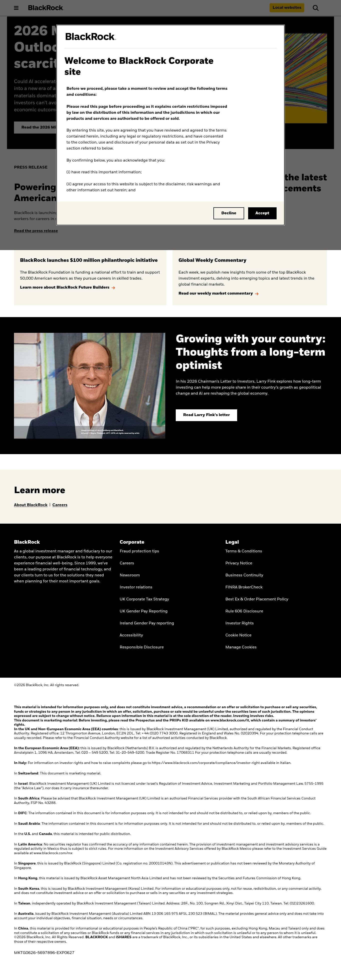 Homepage of blackrock.com as we captured it