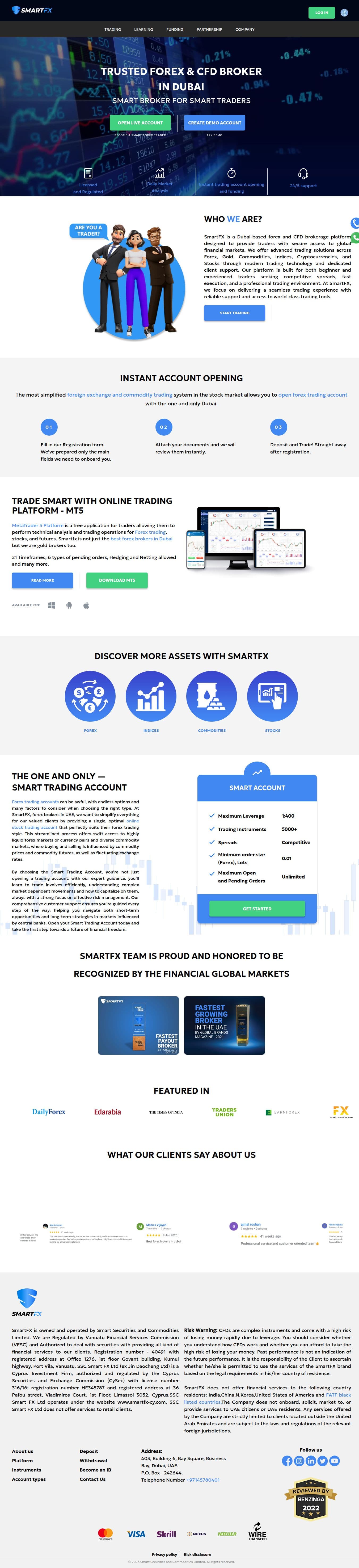 Homepage of smartfx.com as we captured it