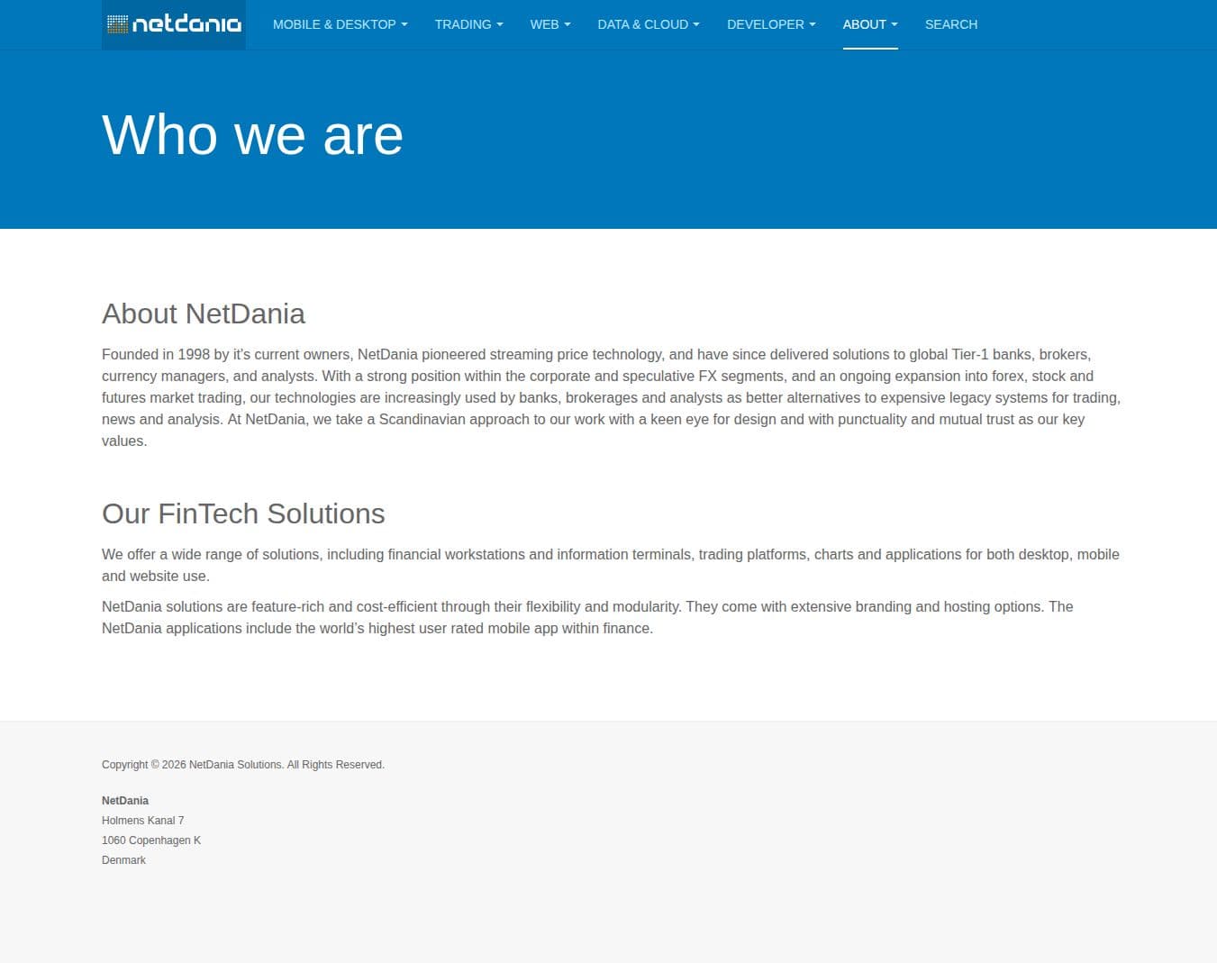 Homepage of netdaniasolutions.com as we captured it