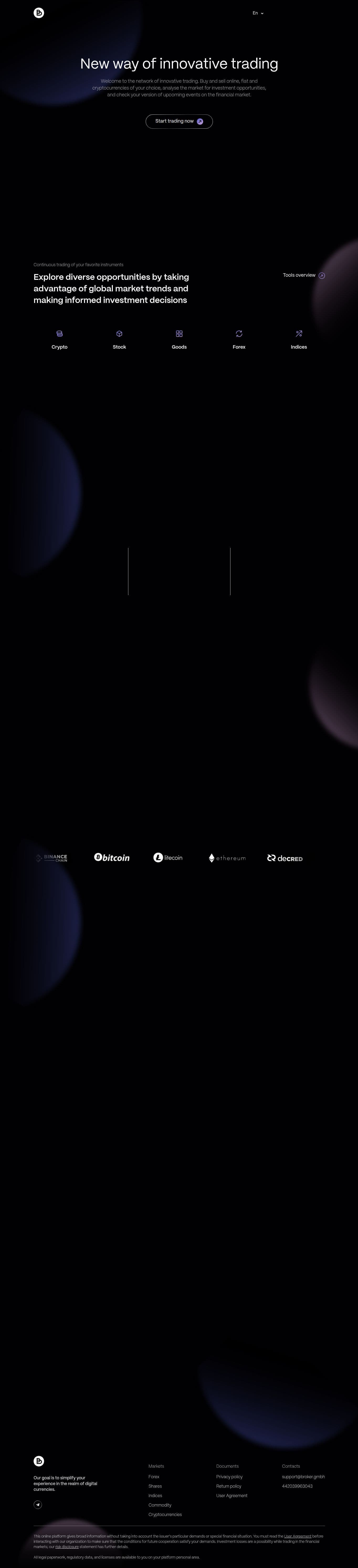 Homepage of broker.gmbh as we captured it