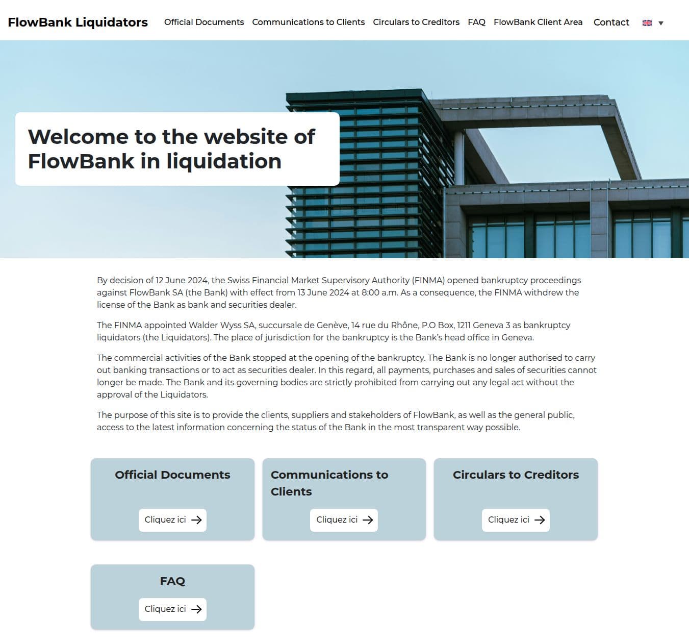 Homepage of flowbank.com as we captured it